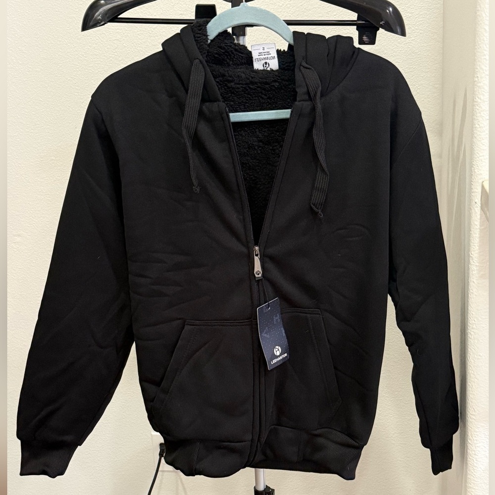 NWT LeeHanton Sherpa Lined Fleece Hoodie Men’s Size Small $79